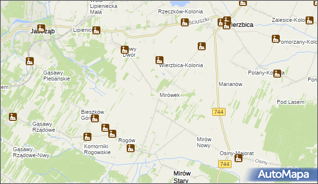 mapa Mirówek, Mirówek na mapie Targeo
