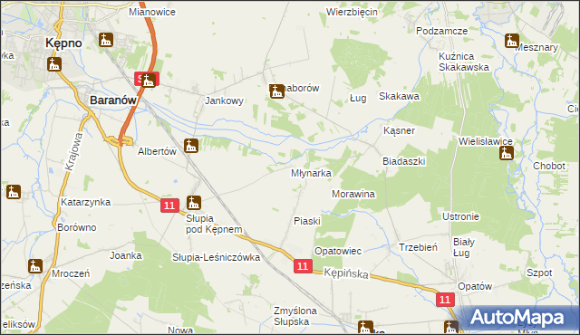 mapa Młynarka, Młynarka na mapie Targeo