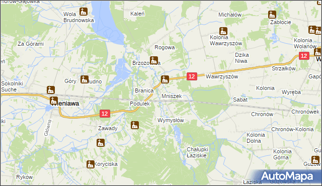 mapa Mniszek gmina Wolanów, Mniszek gmina Wolanów na mapie Targeo