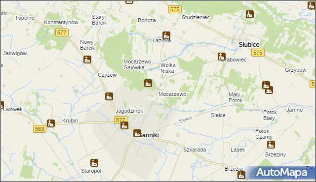 mapa Mocarzewo, Mocarzewo na mapie Targeo