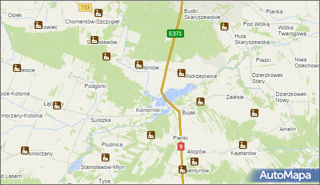 mapa Modrzejowice Osada, Modrzejowice Osada na mapie Targeo