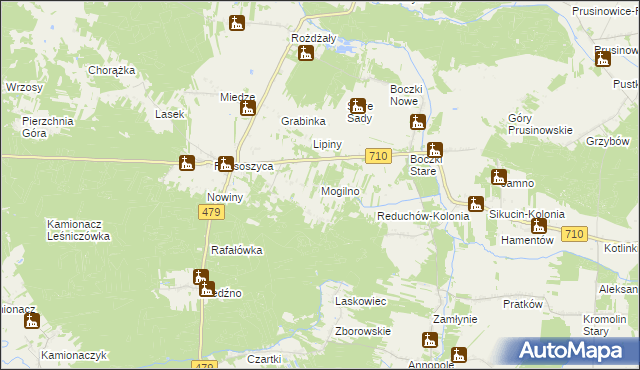 mapa Mogilno gmina Warta, Mogilno gmina Warta na mapie Targeo