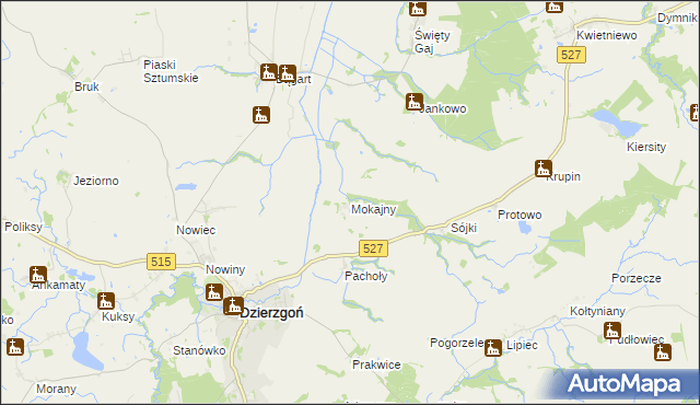 mapa Mokajny, Mokajny na mapie Targeo