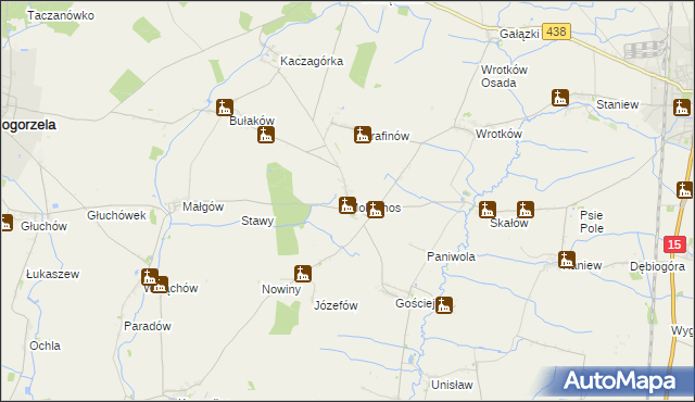 mapa Mokronos gmina Koźmin Wielkopolski, Mokronos gmina Koźmin Wielkopolski na mapie Targeo