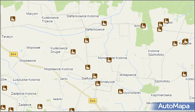 mapa Moniatycze-Kolonia, Moniatycze-Kolonia na mapie Targeo