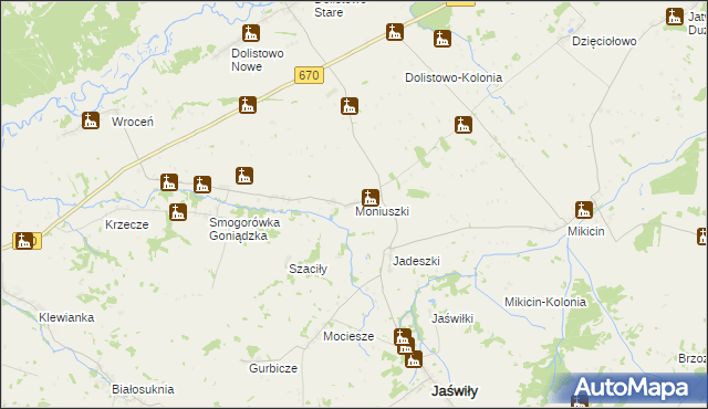 mapa Moniuszki, Moniuszki na mapie Targeo