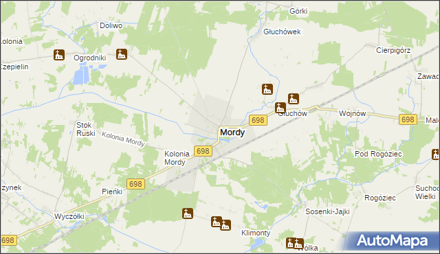 mapa Mordy, Mordy na mapie Targeo