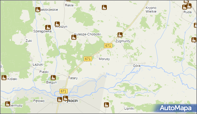 mapa Morusy, Morusy na mapie Targeo