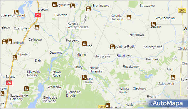 mapa Morzyczyn gmina Wierzbinek, Morzyczyn gmina Wierzbinek na mapie Targeo
