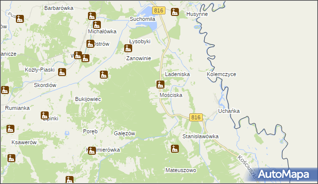 mapa Mościska gmina Dorohusk, Mościska gmina Dorohusk na mapie Targeo