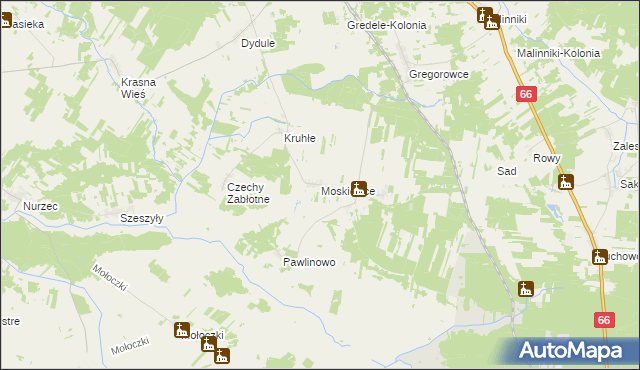 mapa Moskiewce, Moskiewce na mapie Targeo