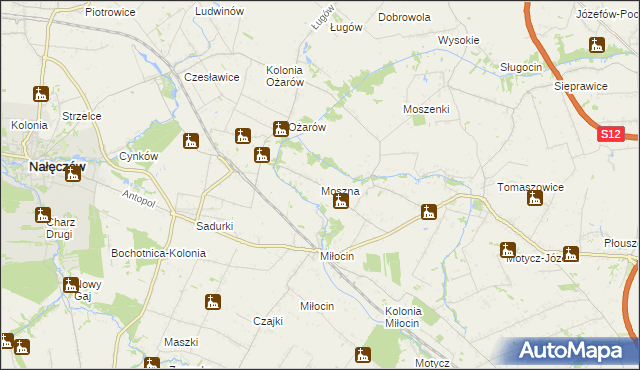 mapa Moszna gmina Jastków, Moszna gmina Jastków na mapie Targeo
