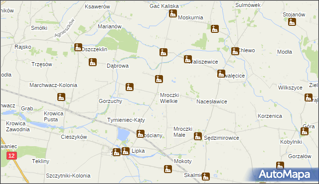 mapa Mroczki Wielkie, Mroczki Wielkie na mapie Targeo