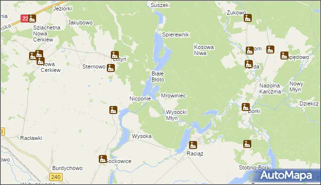 mapa Mrowiniec, Mrowiniec na mapie Targeo