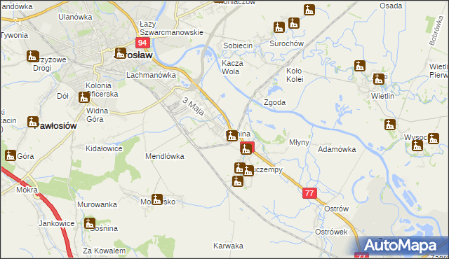 mapa Munina, Munina na mapie Targeo