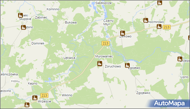 mapa Murowaniec gmina Główczyce, Murowaniec gmina Główczyce na mapie Targeo