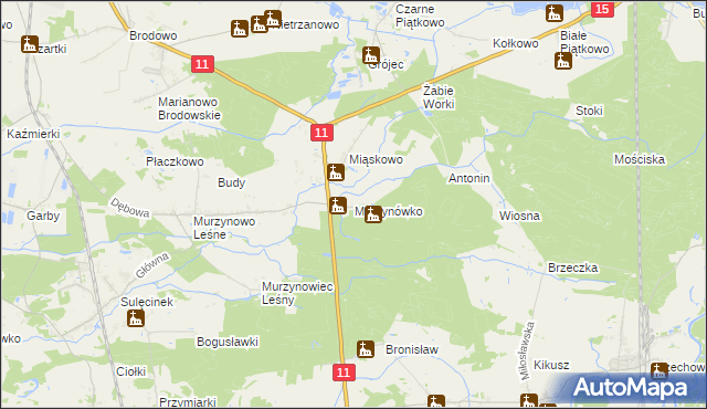 mapa Murzynówko, Murzynówko na mapie Targeo