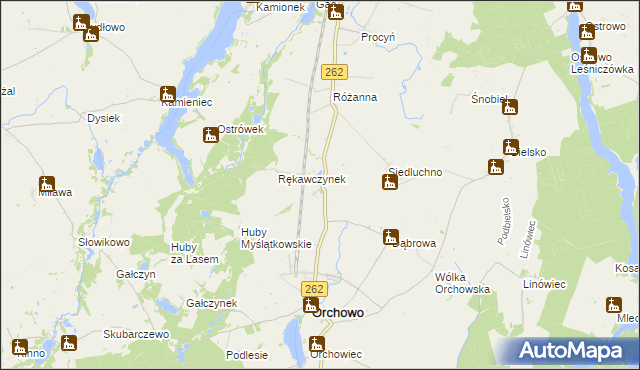 mapa Myślątkowo, Myślątkowo na mapie Targeo