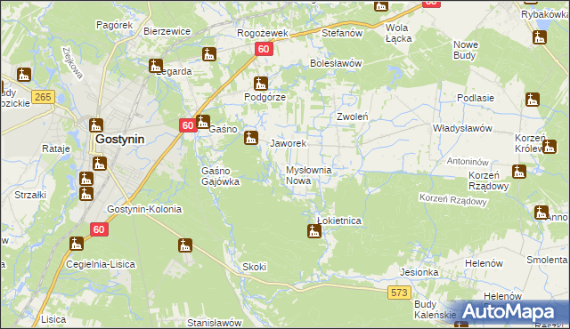 mapa Mysłownia Nowa, Mysłownia Nowa na mapie Targeo