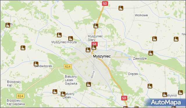 mapa Myszyniec, Myszyniec na mapie Targeo