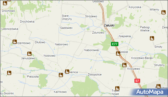 mapa Naborówiec, Naborówiec na mapie Targeo