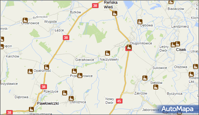 mapa Naczysławki, Naczysławki na mapie Targeo