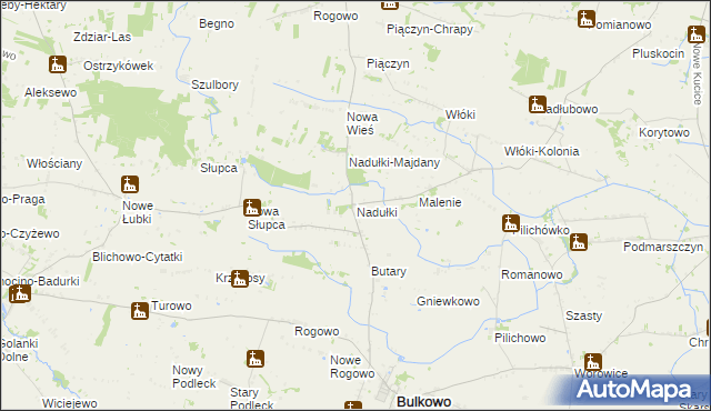 mapa Nadułki, Nadułki na mapie Targeo
