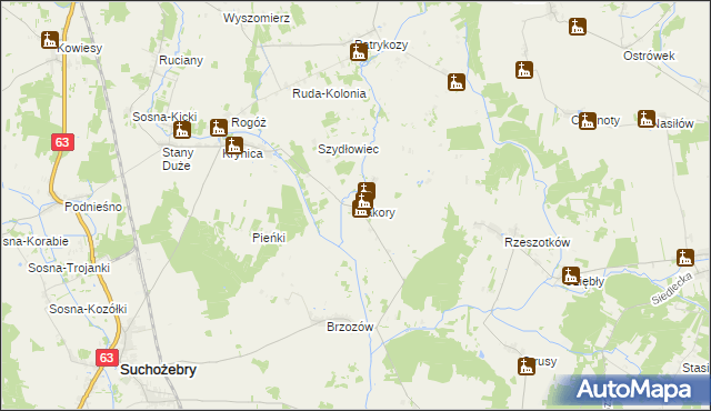 mapa Nakory, Nakory na mapie Targeo