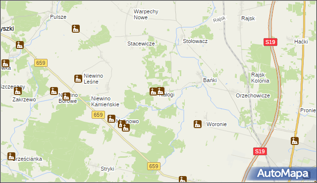 mapa Nałogi, Nałogi na mapie Targeo