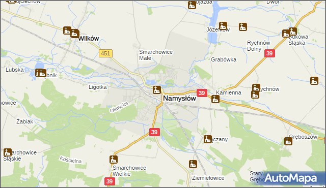 mapa Namysłów, Namysłów na mapie Targeo