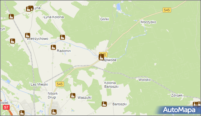 mapa Napiwoda, Napiwoda na mapie Targeo