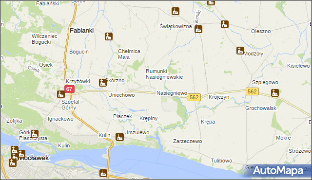 mapa Nasiegniewo, Nasiegniewo na mapie Targeo