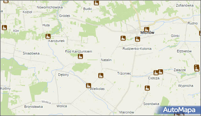 mapa Natalin gmina Michów, Natalin gmina Michów na mapie Targeo