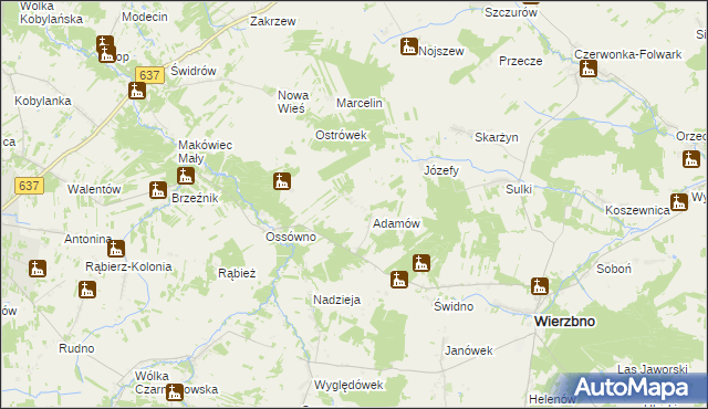 mapa Natolin gmina Wierzbno, Natolin gmina Wierzbno na mapie Targeo