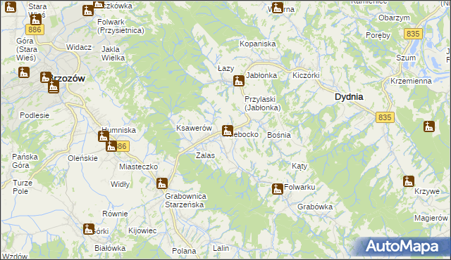 mapa Niebocko, Niebocko na mapie Targeo