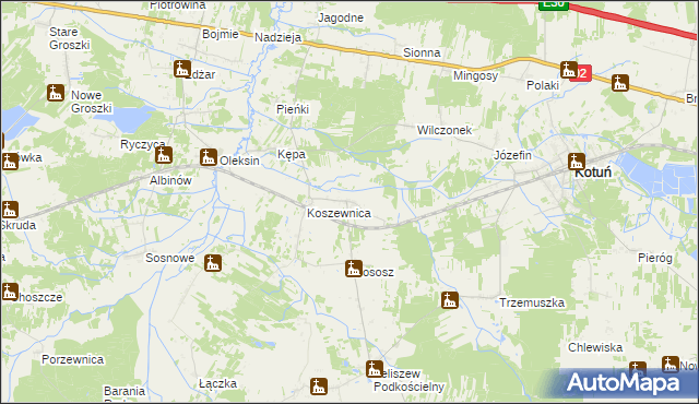 mapa Niechnabrz, Niechnabrz na mapie Targeo