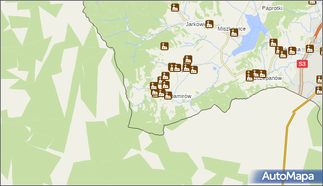 mapa Niedamirów, Niedamirów na mapie Targeo