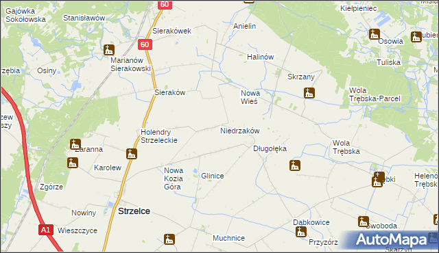 mapa Niedrzaków, Niedrzaków na mapie Targeo