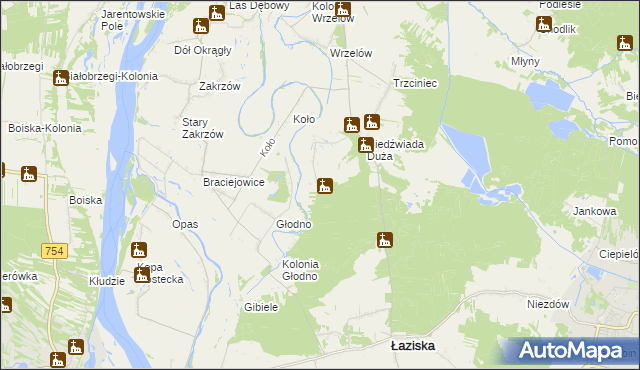 mapa Niedźwiada Mała, Niedźwiada Mała na mapie Targeo