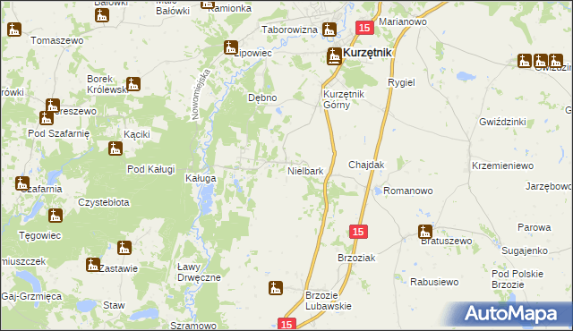 mapa Nielbark, Nielbark na mapie Targeo