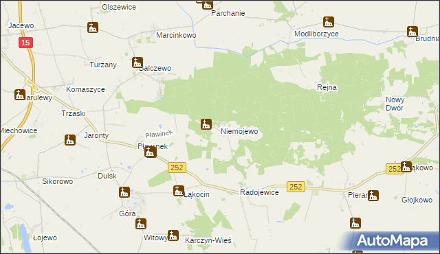 mapa Niemojewo gmina Dąbrowa Biskupia, Niemojewo gmina Dąbrowa Biskupia na mapie Targeo