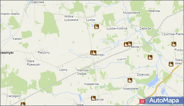 mapa Niemojki gmina Łosice, Niemojki gmina Łosice na mapie Targeo
