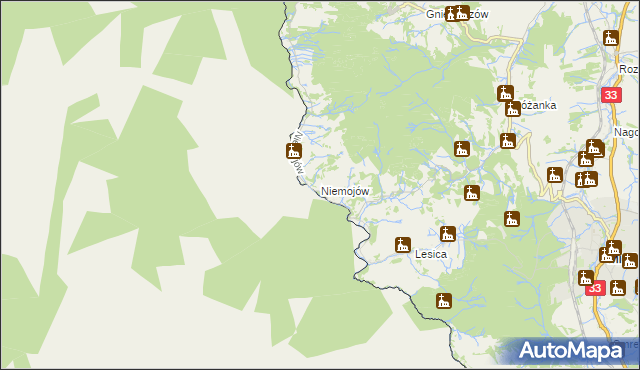 mapa Niemojów, Niemojów na mapie Targeo