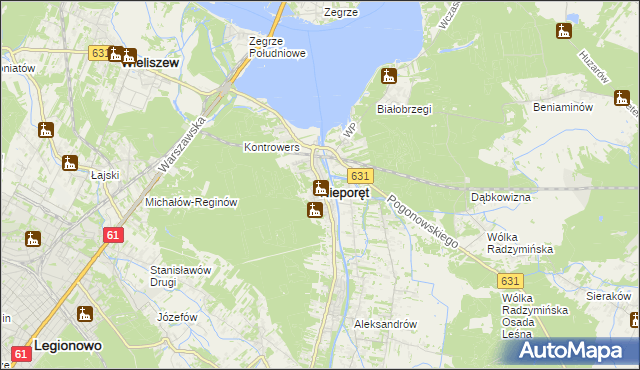 mapa Nieporęt, Nieporęt na mapie Targeo