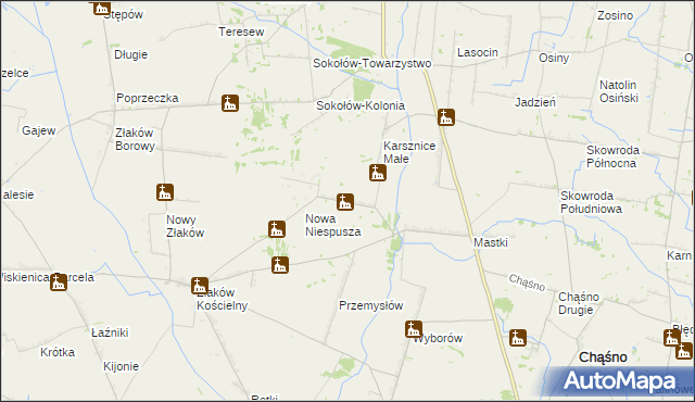 mapa Niespusza-Wieś, Niespusza-Wieś na mapie Targeo