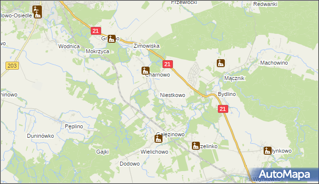 mapa Niestkowo, Niestkowo na mapie Targeo