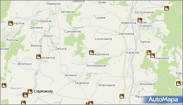 mapa Nieszkowice gmina Strzelin, Nieszkowice gmina Strzelin na mapie Targeo
