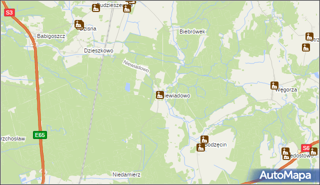 mapa Niewiadowo, Niewiadowo na mapie Targeo