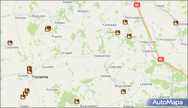 mapa Niewiarowo, Niewiarowo na mapie Targeo