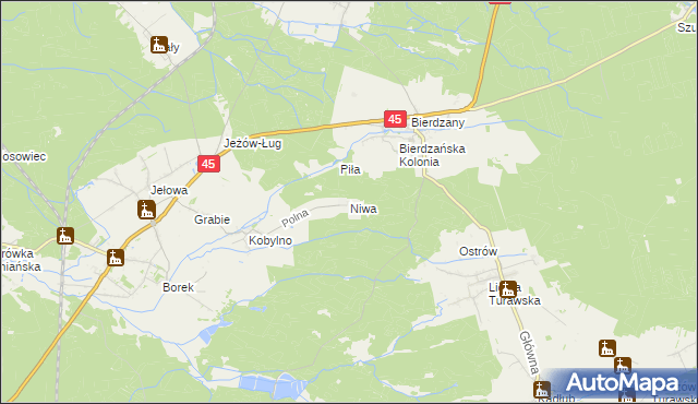 mapa Niwa gmina Łubniany, Niwa gmina Łubniany na mapie Targeo